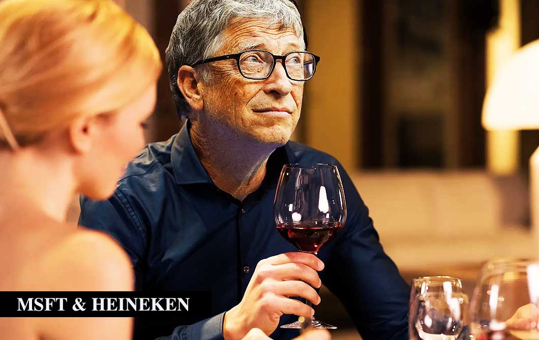 bill gates drinking wine